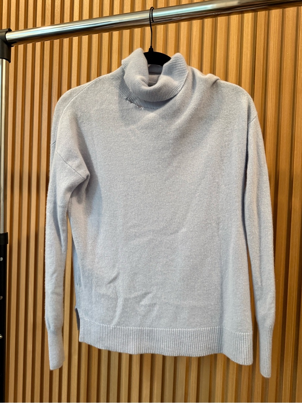 Nordstrom Light Blue Cashmere Turtleneck Sweater